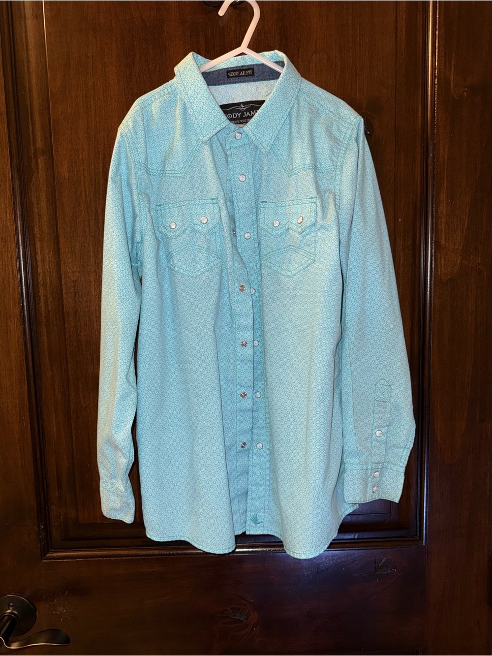 Boys' Light Blue Western Pearl Snap Western Button-Down Shirt